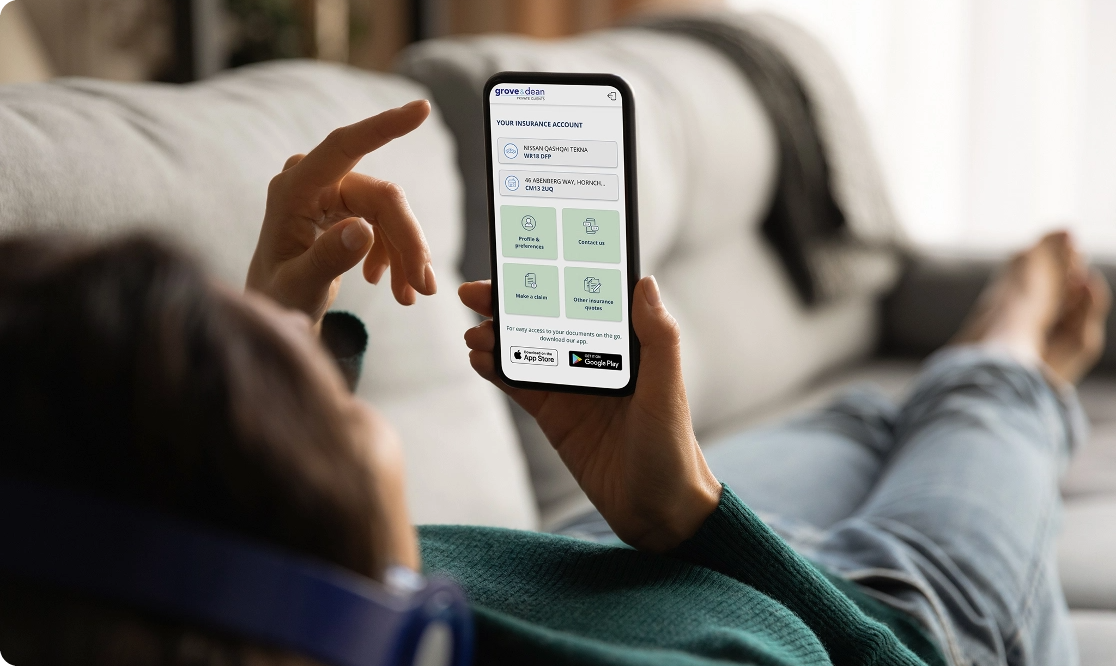 Happy customer using the Grove & Dean Private Client App