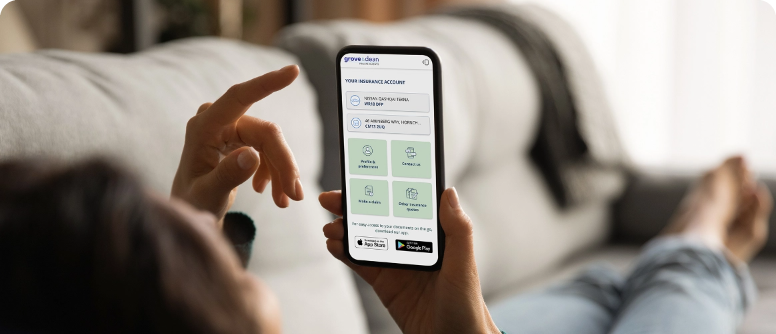 Client using the Grove & Dean Private Client Insurance App